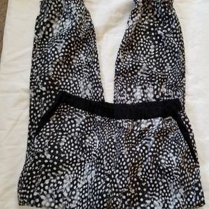 TopShop Petite Pants Black Print Size 8P